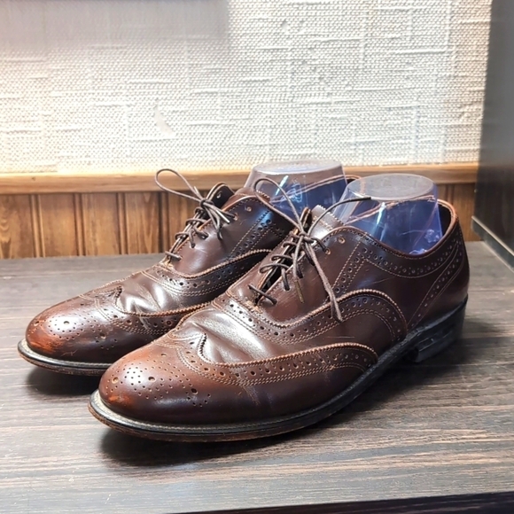 Executive Imperial Brown Brogue Wingtip Oxford Shoes Size 9.5 D - Picture 1 of 6